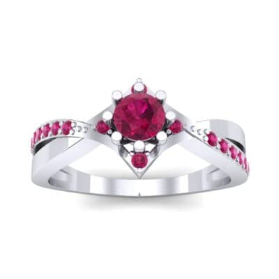Natale Cross Shank Ruby Engagement Ring (0.88 CTW) Top Dynamic View