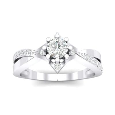 Natale Cross Shank Crystal Engagement Ring (0.88 CTW) Top Dynamic View