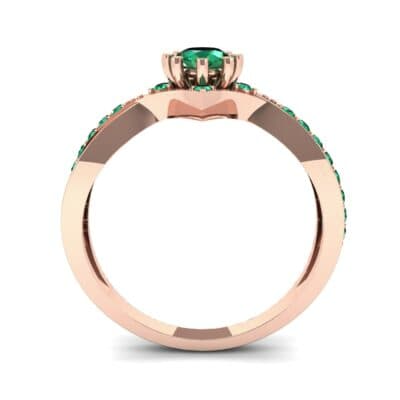Natale Cross Shank Emerald Engagement Ring (0.88 CTW) Side View