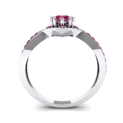 Natale Cross Shank Ruby Engagement Ring (0.88 CTW) Side View