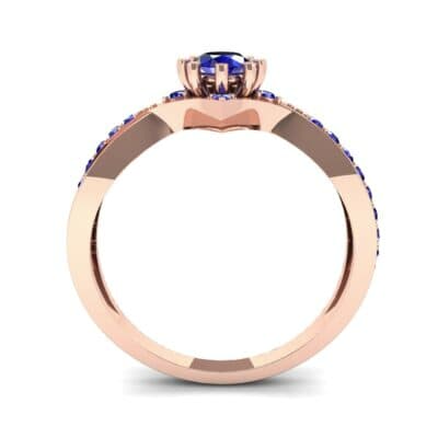 Natale Cross Shank Blue Sapphire Engagement Ring (0.88 CTW) Side View