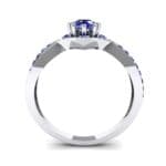 Natale Cross Shank Blue Sapphire Engagement Ring (0.88 CTW) Side View