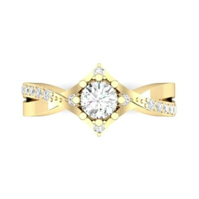 Natale Cross Shank Diamond Engagement Ring (0.88 CTW) Top Flat View