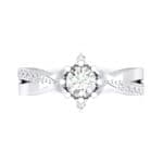 Natale Cross Shank Crystal Engagement Ring (0.88 CTW) Top Flat View