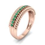 Athena Rope Border Emerald Ring (0.26 CTW) Perspective View