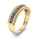 Athena Rope Border Blue Sapphire Ring (0.26 CTW) Perspective View