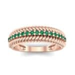 Athena Rope Border Emerald Ring (0.26 CTW) Top Dynamic View