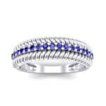 Athena Rope Border Blue Sapphire Ring (0.26 CTW) Top Dynamic View