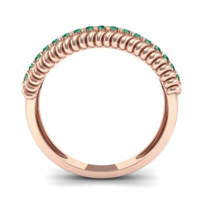 Athena Rope Border Emerald Ring (0.26 CTW) Side View