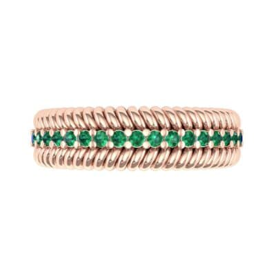 Athena Rope Border Emerald Ring (0.26 CTW) Top Flat View