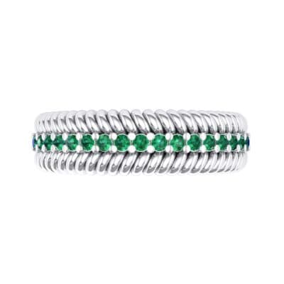 Athena Rope Border Emerald Ring (0.26 CTW) Top Flat View