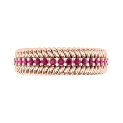 Athena Rope Border Ruby Ring (0.26 CTW) Top Flat View