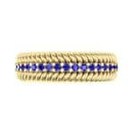 Athena Rope Border Blue Sapphire Ring (0.26 CTW) Top Flat View