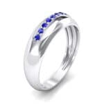 Domed Skyway Blue Sapphire Ring (0.15 CTW) Perspective View