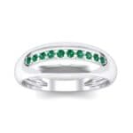 Domed Skyway Emerald Ring (0.15 CTW) Top Dynamic View