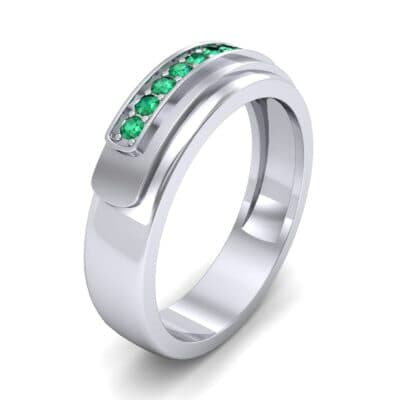 Dais Pave Emerald Ring (0.14 CTW) Perspective View