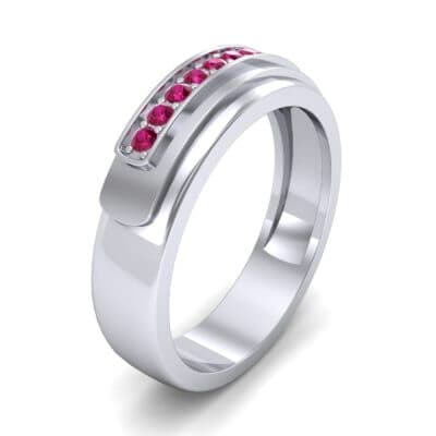 Dais Pave Ruby Ring (0.14 CTW) Perspective View