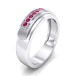 Dais Pave Ruby Ring (0.14 CTW) Perspective View