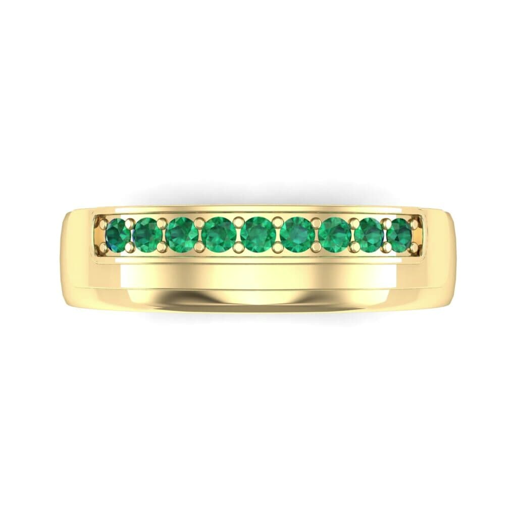 Dais Pave Emerald Ring (0.14 CTW) Ij017 Render 1 01 Camera4 Stone 1 Emerald 0 Floor 0 Metal 3 Yellow Gold 0 Emitter Aqua Light 0.jpg