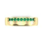 Dais Pave Emerald Ring (0.14 CTW) Top Flat View