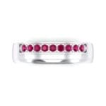 Dais Pave Ruby Ring (0.14 CTW) Top Flat View