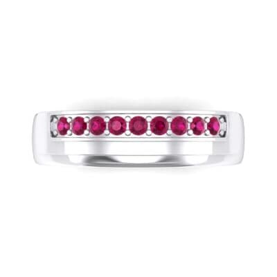 Dais Pave Ruby Ring (0.14 CTW) Top Flat View