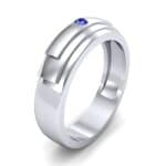 Dais Single Stone Blue Sapphire Ring (0.03 CTW) Perspective View