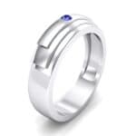 Dais Single Stone Blue Sapphire Ring (0.03 CTW) Perspective View