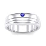 Dais Single Stone Blue Sapphire Ring (0.03 CTW) Top Dynamic View