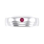 Dais Single Stone Ruby Ring (0.03 CTW) Top Flat View