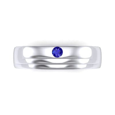 Dais Single Stone Blue Sapphire Ring (0.03 CTW) Top Flat View