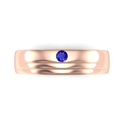 Dais Single Stone Blue Sapphire Ring (0.03 CTW) Top Flat View