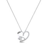 Half-Pave Two Heart Crystal Pendant (0.51 CTW) Perspective View