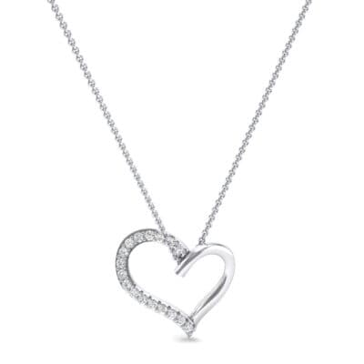Half-Pave Heart Crystal Pendant (0.26 CTW) Perspective View