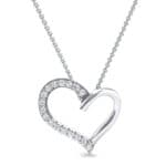 Half-Pave Heart Crystal Pendant (0.26 CTW) Top Dynamic View