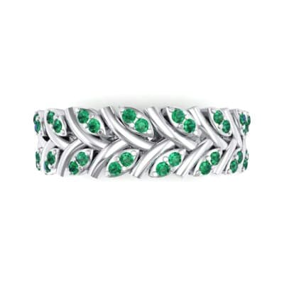 Marquise Twig Emerald Ring (0.39 CTW) Top Flat View