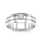 Banded Solitaire Crystal Ring (0.04 CTW) Top Dynamic View