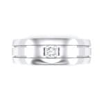 Banded Solitaire Crystal Ring (0.04 CTW) Top Flat View