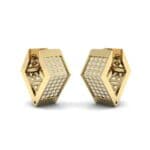 Square Pave Diamond Huggie Earrings (0.4 CTW) Perspective View