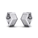 Square Pave Crystal Huggie Earrings (0.4 CTW) Perspective View
