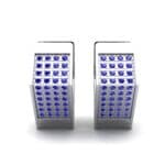 Square Pave Blue Sapphire Huggie Earrings (0.4 CTW) Side View