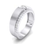 Pave Edge Verge Crystal Engagement Ring (0.35 CTW) Perspective View