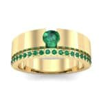 Pave Edge Verge Emerald Engagement Ring (0.35 CTW) Top Dynamic View