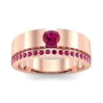 Pave Edge Verge Ruby Engagement Ring (0.35 CTW) Top Dynamic View