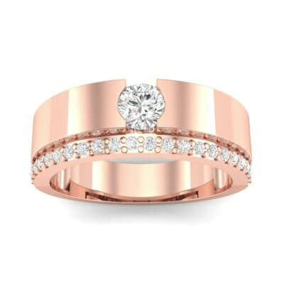 Pave Edge Verge Diamond Engagement Ring (0.35 CTW) Top Dynamic View