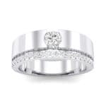Pave Edge Verge Crystal Engagement Ring (0.35 CTW) Top Dynamic View