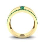 Pave Edge Verge Emerald Engagement Ring (0.35 CTW) Side View