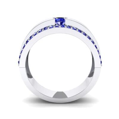 Pave Edge Verge Blue Sapphire Engagement Ring (0.35 CTW) Side View