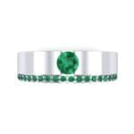 Pave Edge Verge Emerald Engagement Ring (0.35 CTW) Top Flat View
