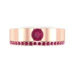 Pave Edge Verge Ruby Engagement Ring (0.35 CTW) Top Flat View